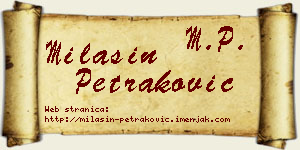 Milašin Petraković vizit kartica